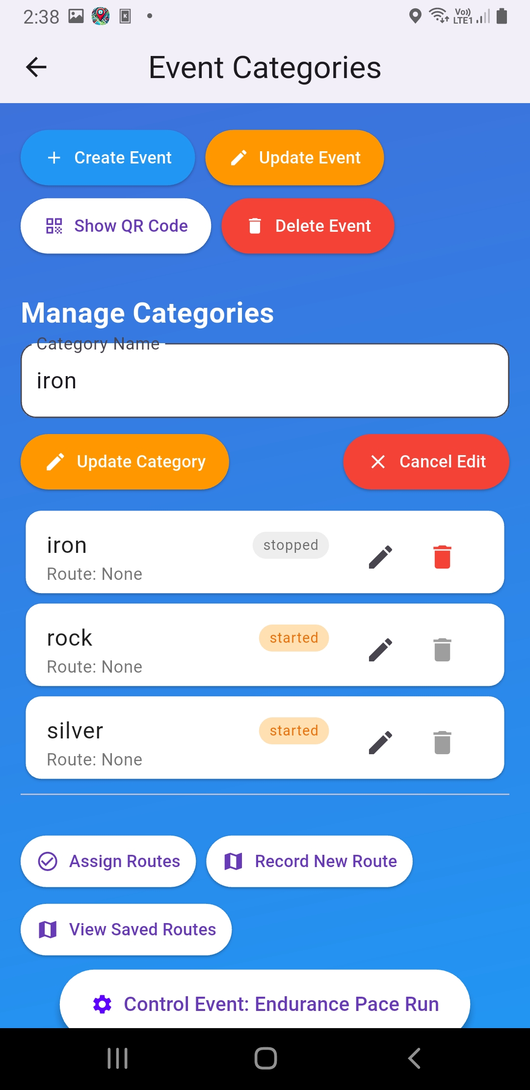 Admin: create/edit category