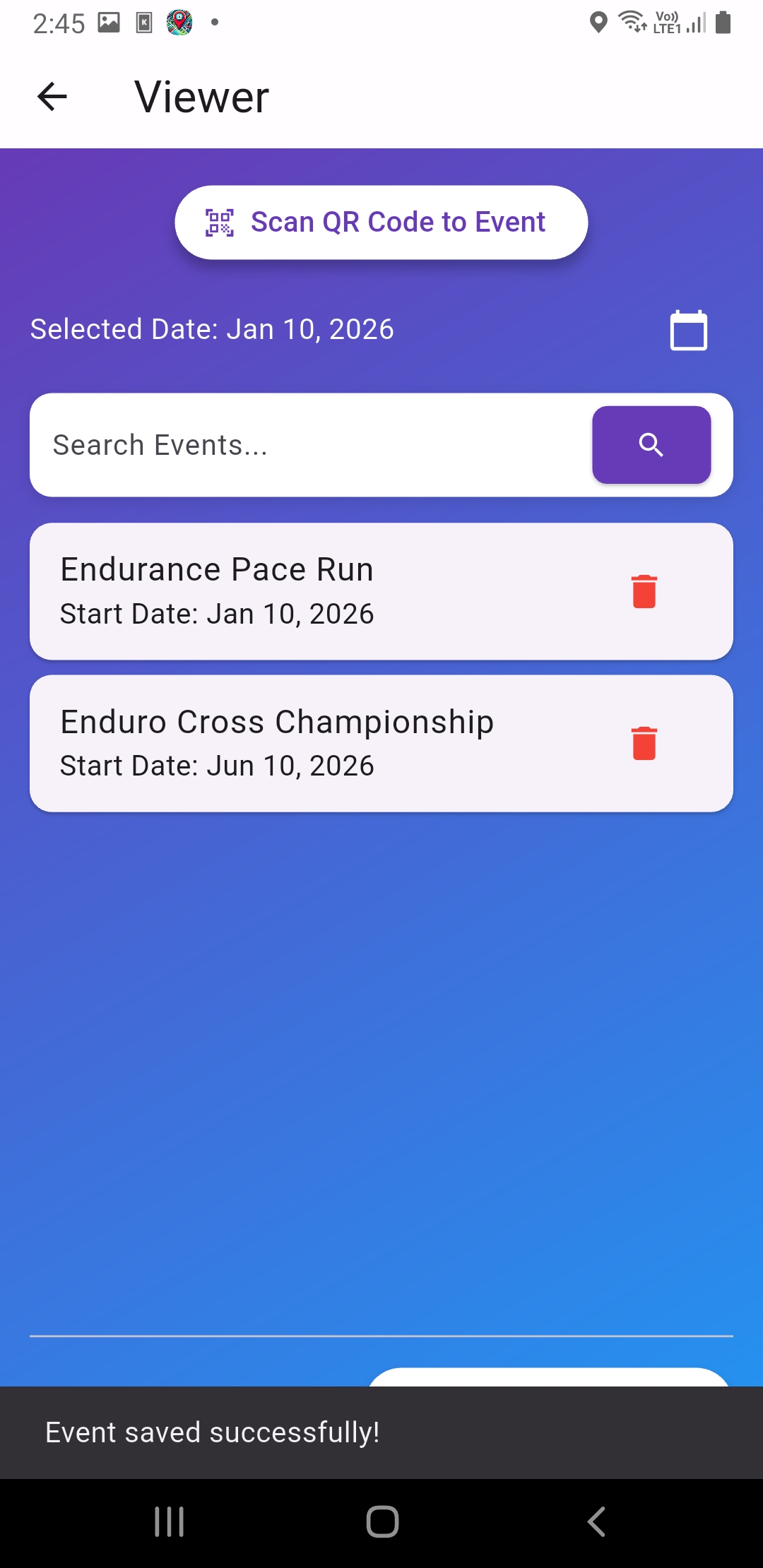 Viewer: search events (Search Events)